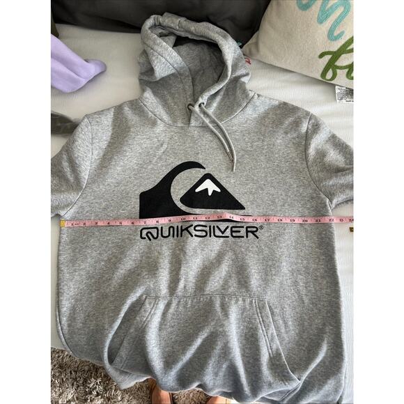 Quiksilver Signature Hoodie Sweatshirt Unisex L Gray - Picture 2 of 8